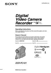 Sony DCR PC101 Operating Instructions