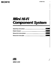 Sony MHC-C33 Users Guide