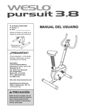 Weslo Pursuit 3.8 Bike Spanish Manual