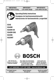 Bosch SG45 Operating Instructions