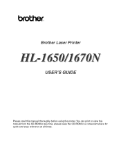 Brother International hl 1650 Users Manual - English
