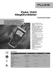 Fluke 1520 Fluke 1520 MegOhmMeter Datasheet