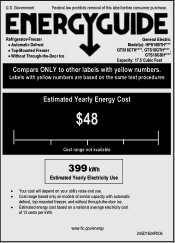 GE GTS18CTHBB Energy Guide