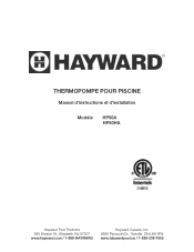 Hayward HP50HA Heat Pump HP50A and HP50HA Manual Français