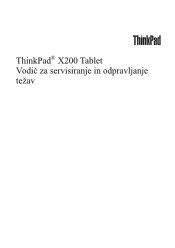 Lenovo ThinkPad X200 (Slovenian) Service and Troubleshooting Guide