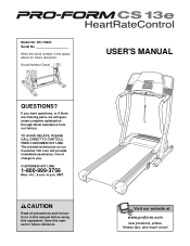 ProForm Cs13e Treadmill English Manual