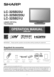 Sharp LC32SB23U Operation Manual