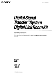 Sony TAD-L100 Primary User Manual