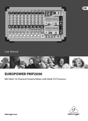 Behringer EUROPOWER PMP2000 Manual