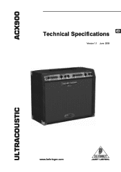 Behringer ACX900 Specifications Sheet