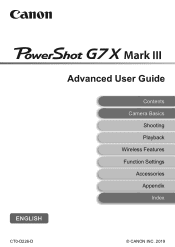 Canon PowerShot G7 X Mark III Advanced User Guide