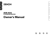 Denon AVR-1513 Owners Manual