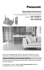 Panasonic KXTG5576M KXTG5571 User Guide
