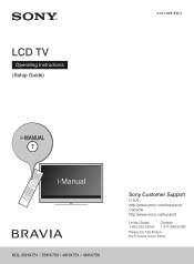 Sony KDL55HX750 Operating Instructions