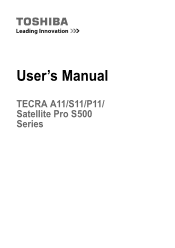 Toshiba Tecra A11 PTSE0C-00Q00N Users Manual Canada; English