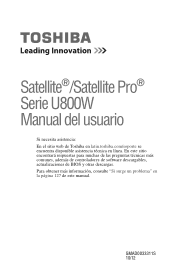 Toshiba Satellite U845W-SP4302L Spanish  Users Guide for Satellite/Pro U800W Series (Windows 8) (Español)