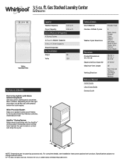 Whirlpool WGT4027H Specification Sheet