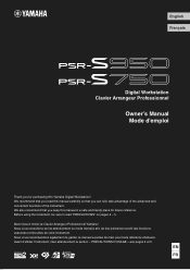 Yamaha PSR-S950 Owner's Manual