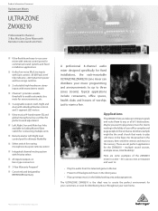 Behringer ZMX8210 Product Information Document