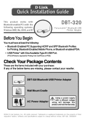 D-Link DBT-320 Quick Installation Guide