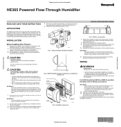 Honeywell HE365H8908 Installation Instructions