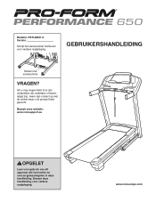 ProForm Performance 650 Treadmill Dutch Manual