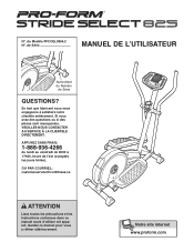 ProForm Strideselect 825 Elliptical Canadian French Manual