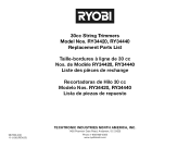 Ryobi RY34421 Replacement Parts List