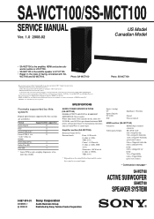 Sony SA-WCT100 Service Manual