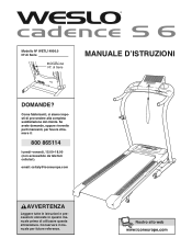 Weslo Cadence S6 Treadmill Italian Manual