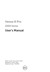 Dell Venue 8 Pro 3845 Dell Users Manual