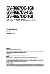 Gigabyte GV-R667D3-1GI Manual