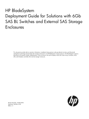 HP MDS600 HP BladeSystem Deployment Guide for Solutions with 6Gb SAS BL Switches and External SAS Storage Enclosures