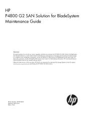 HP StoreVirtual 4335 9.0.01 HP P4800 G2 SAN Solution for BladeSystem Maintenance Guide (BV931-96005, March 2011)