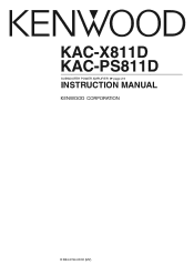 Kenwood KAC-X811D Instruction Manual