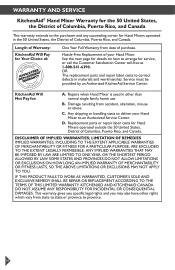 KitchenAid KHM926ER Warranty Information