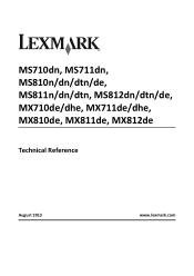 Lexmark MS812dn Technical Reference