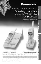 Panasonic KX-TG2352W 2.4 Ghz Cordles Phon