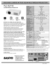 Sanyo PLC-XU116 Print Specs