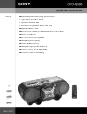 Sony CFD-G505BLACK Marketing Specifications