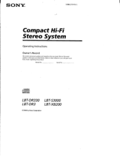 Sony LBT-S3000 Operating Instructions