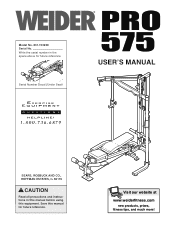 Weider Pro 575 English Manual