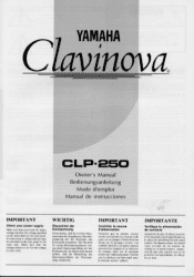 Yamaha CLP-250 Owner's Manual (image)