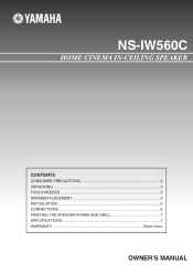 Yamaha NS-IW560C Owners Manual
