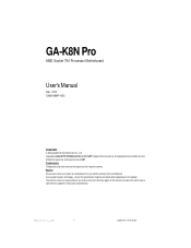 Gigabyte GA-K8N Pro User Manual