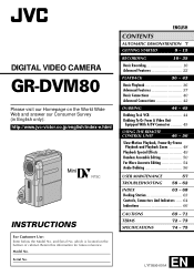 JVC GRDVM80U Instructions