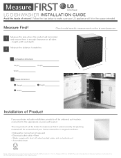 LG LDS5540BB Additional Link - Measure First Dishwasher Installation Guide