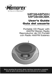 Memorex MP3848-PWH User Guide