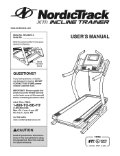 NordicTrack Incline Trainer X11 English Manual