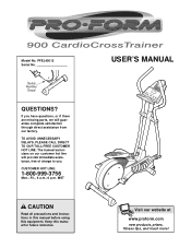 ProForm 900 Cardiocross Trainer Elliptical English Manual